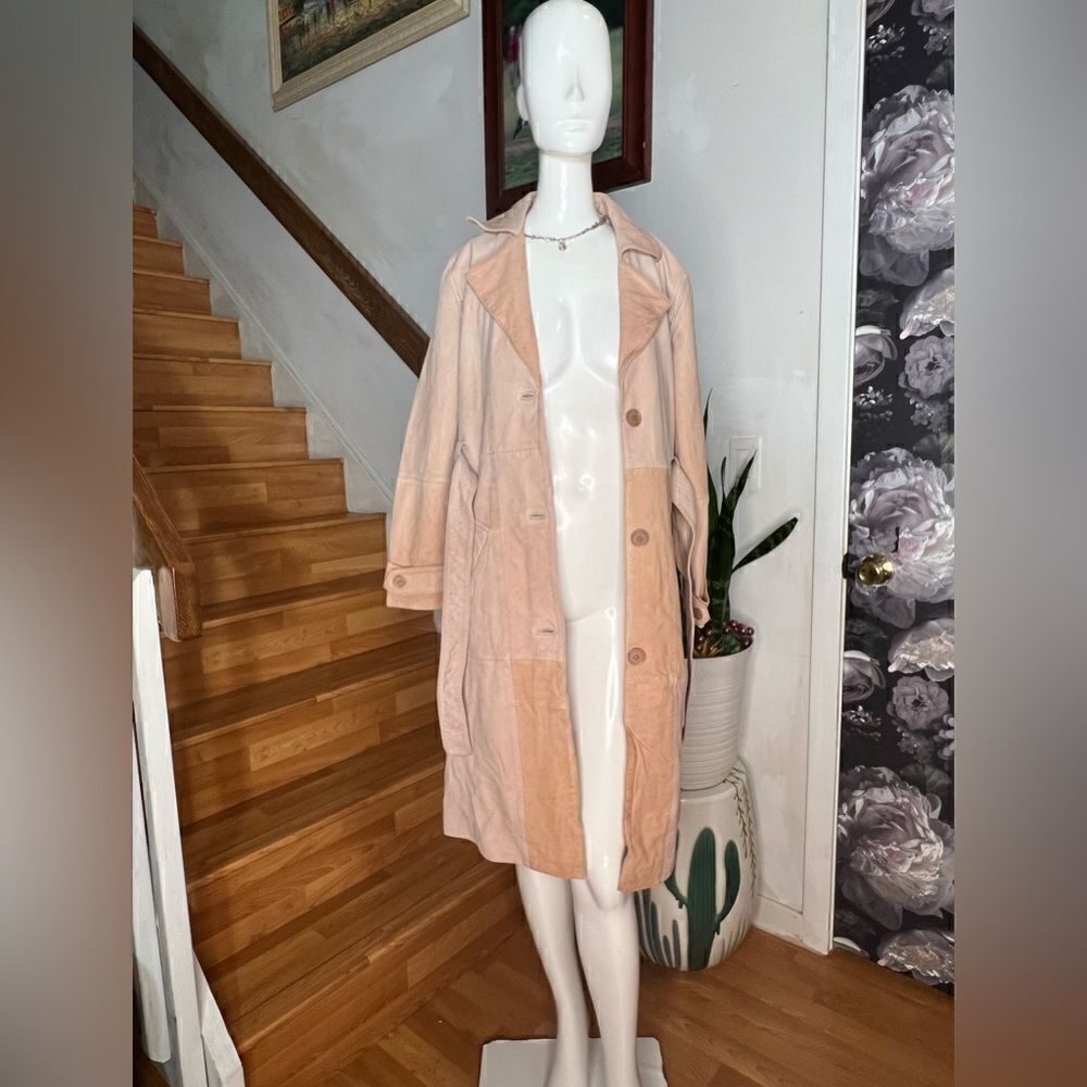 Free People Deadwood Terra Recycled Leather Trench Coat/ Size XS